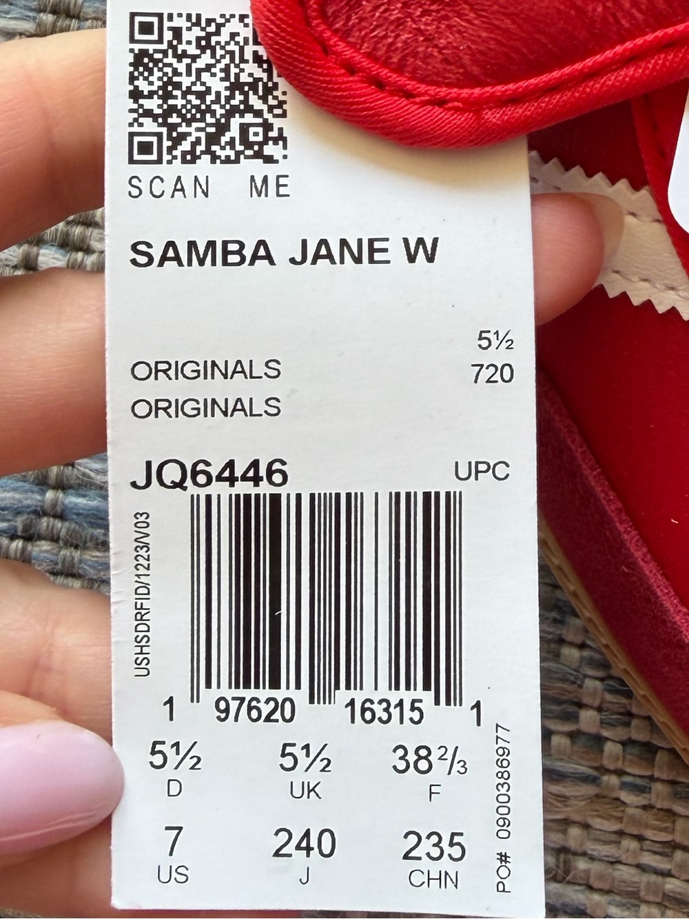Adidas Women’s Samba Mary Jane Sneakers - Red & White - Picture 3 of 6